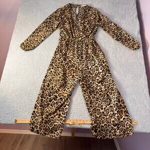 June & Hudson leopard print jumpsuit elastic waist size 1 fall